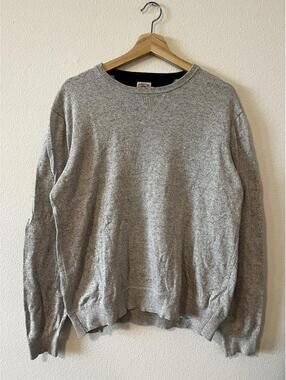 Faherty Sweatshirt Mens L Gray Light Long Sleeve Crew Pullover Sweater Casual